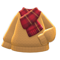 Animal Crossing Items Checkered Muffler Camel