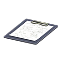 Animal Crossing Items Clipboard Memo Paper Black