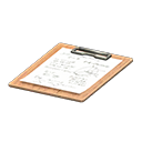 Animal Crossing Items Clipboard Memo Paper Brown