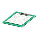 Animal Crossing Items Clipboard Memo Paper Green