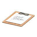 Animal Crossing Items Clipboard Signature practice Paper Brown