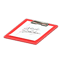 Animal Crossing Items Clipboard Signature practice Paper Red