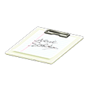 Animal Crossing Items Clipboard Signature practice Paper White