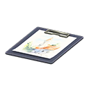 Animal Crossing Items Clipboard Sketch Paper Black