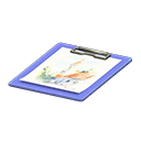 Animal Crossing Items Clipboard Sketch Paper Blue