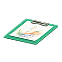 Animal Crossing Items Clipboard Sketch Paper Green