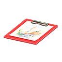 Animal Crossing Items Clipboard Sketch Paper Red