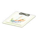 Animal Crossing Items Clipboard Sketch Paper White