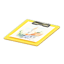 Animal Crossing Items Clipboard Sketch Paper Yellow