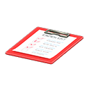 Animal Crossing Items Clipboard To-do list Paper Red