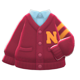 Animal Crossing Items College Cardigan Red