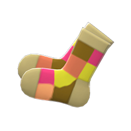 Animal Crossing Items Color-blocked Socks Beige