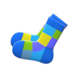 Animal Crossing Items Color-blocked Socks Blue