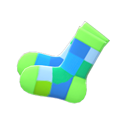 Animal Crossing Items Color-blocked Socks Lime