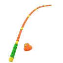 Animal Crossing Items Colorful Fishing Rod Orange