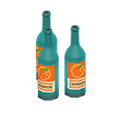 Animal Crossing Items Decorative bottles Orange labels Label Light blue