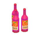 Animal Crossing Items Decorative bottles Orange labels Label Pink