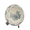 Animal Crossing Items Decorative plate Monochrome floral design Design Silver