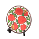 Animal Crossing Items Decorative plate Pomegranates Design Black