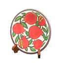 Animal Crossing Items Decorative plate Pomegranates Design Brown