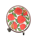 Animal Crossing Items Decorative plate Pomegranates Design Silver