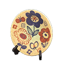 Animal Crossing Items Decorative plate Sepia floral design Design Black