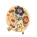 Animal Crossing Items Decorative plate Sepia floral design Design Light brown