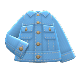 Animal Crossing Items Denim Jacket Light blue