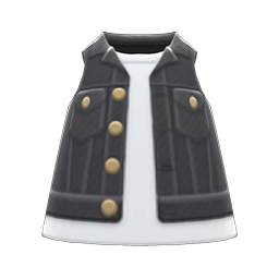 Animal Crossing Items Denim Vest Black