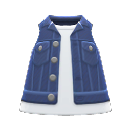 Animal Crossing Items Denim Vest Navy blue