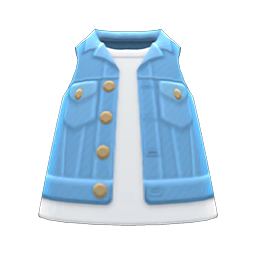 Animal Crossing Items Denim Vest Washed out