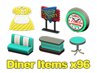 Animal Crossing Items Switch Diner Items x96