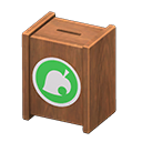 Animal Crossing Items Donation box Leaf Label Brown