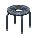 Animal Crossing Items Donut stool Checkered black Seat design Black