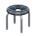 Animal Crossing Items Donut stool Checkered black Seat design Silver