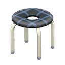 Animal Crossing Items Donut stool Checkered black Seat design White