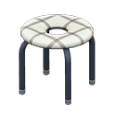 Animal Crossing Items Donut stool Checkered white Seat design Black