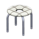 Animal Crossing Items Donut stool Checkered white Seat design Silver