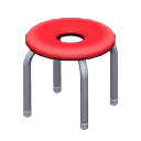 Animal Crossing Items Donut stool Red Seat design Silver