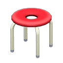 Animal Crossing Items Donut stool Red Seat design White