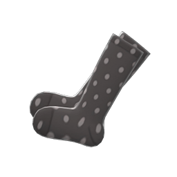 Animal Crossing Items Dotted Knee-high Socks Black