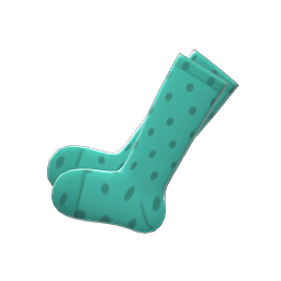 Animal Crossing Items Dotted Knee-high Socks Cyan