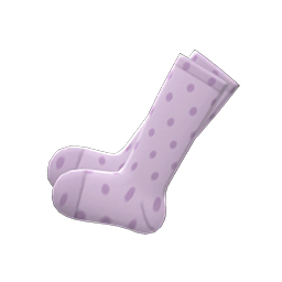 Animal Crossing Items Dotted Knee-high Socks Gray