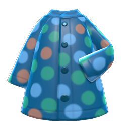 Animal Crossing Items Dotted Raincoat Blue