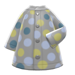 Animal Crossing Items Dotted Raincoat Gray