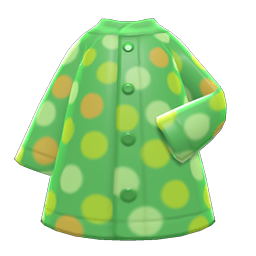 Animal Crossing Items Dotted Raincoat Green