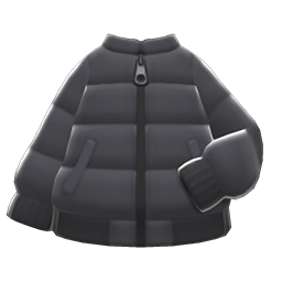 Animal Crossing Items Down Jacket Black