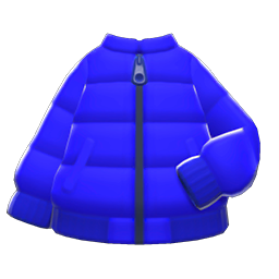 Animal Crossing Items Down Jacket Blue