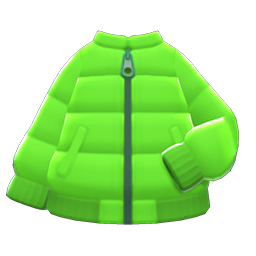 Animal Crossing Items Down Jacket Lime