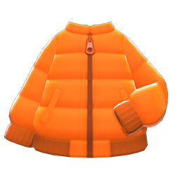 Animal Crossing Items Down Jacket Orange